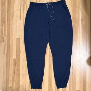 Men's Navy Jogger Scrub Pants - Drawstring Waist